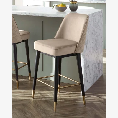Danetti Mae Champagne Velvet Bar stool