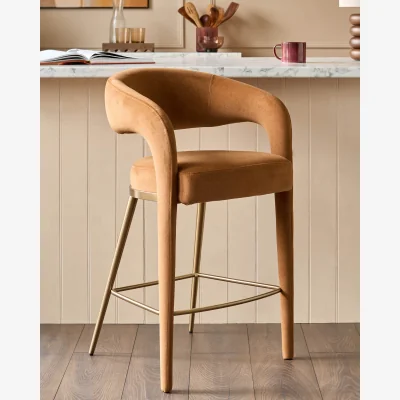 Danetti Rhett caramel fabric bar stool