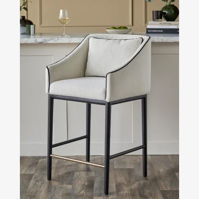 Danetti Julep ivory dual tone fabric bar stool