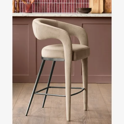 Danetti Rhett champagne velvet bar stool