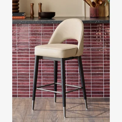 Danetti Clover natural faux leather bar stool