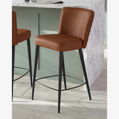 Danetti Serena Tan Faux Leather Bar Stool