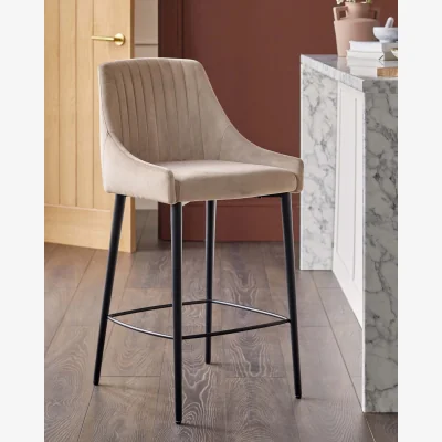 Danetti Blakely champagne velvet bar stool