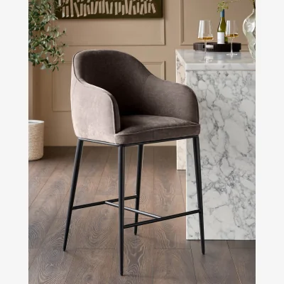 Danetti Harley mocha chenille bar stool