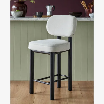 Danetti Henley ivory dual tone fabric bar stool