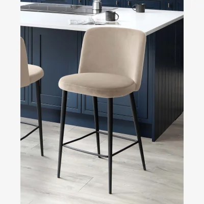 Danetti Trinny Champagne Velvet Bar Stool