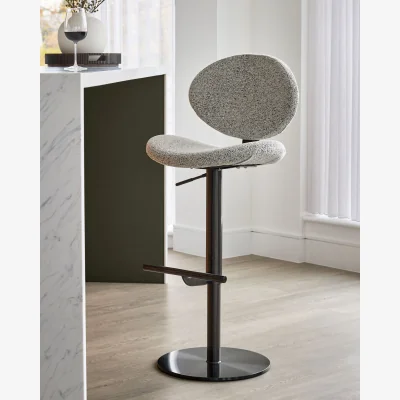 Danetti Lilah grey fabric gas lift bar stool