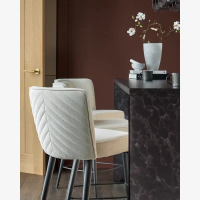 Danetti Serena ivory dual tone fabric bar stool