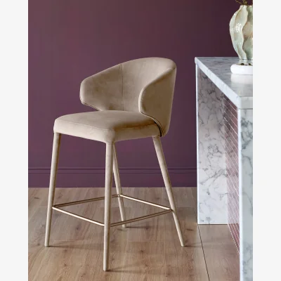 Danetti Ethan champagne velvet bar stool