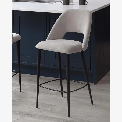 Danetti Lottie Mid Grey Fabric Bar Stool