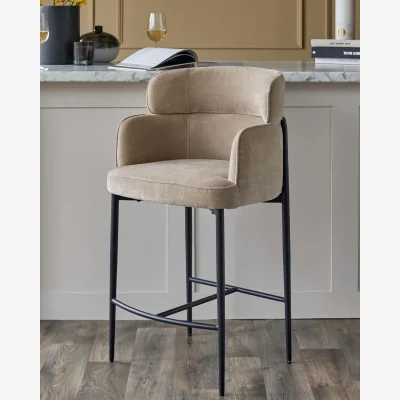 Danetti Felix champagne chenille bar stool