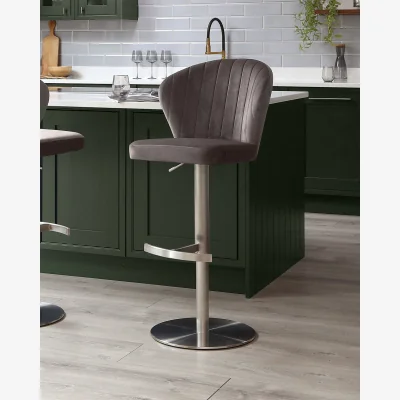 Danetti Harper mocha velvet gas lift bar stool