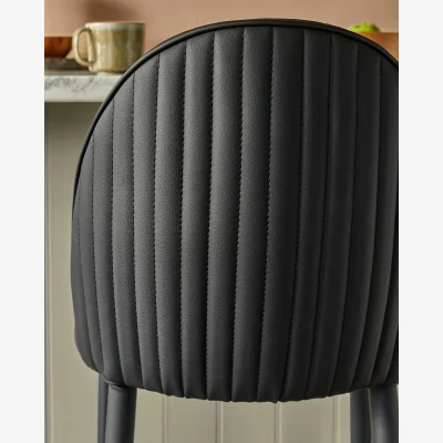Danetti Saylor black faux leather bar stool