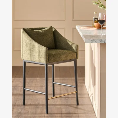 Danetti Julep olive green fabric bar stool
