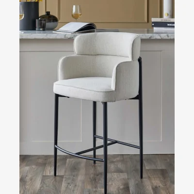 Danetti Felix ivory dual tone fabric bar stool