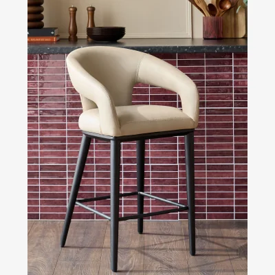 Danetti Heath natural faux leather bar stool