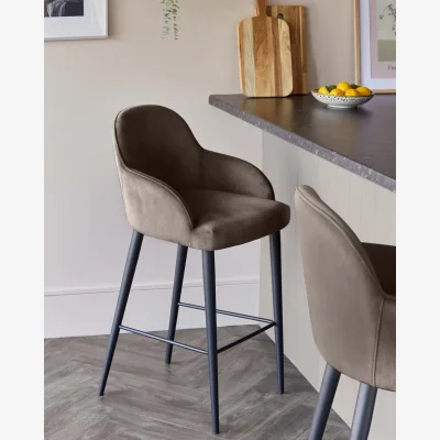 Danetti Lani mocha velvet bar stool