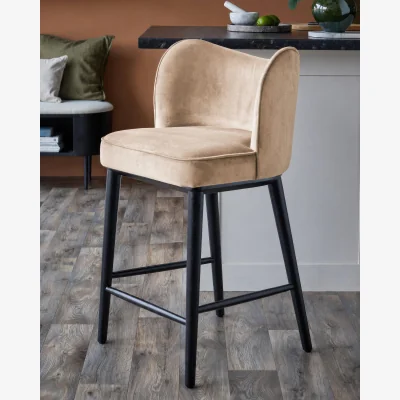 Danetti Evelyn champagne velvet bar stool