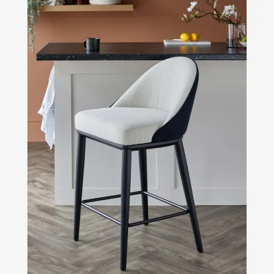 Danetti Scarlett black mixed material bar stool