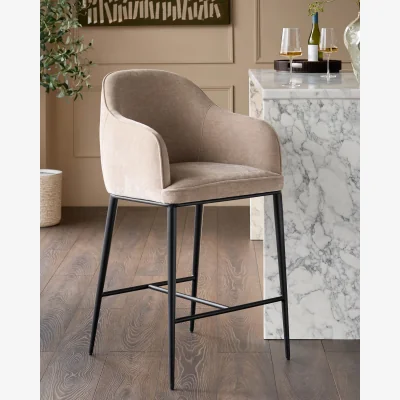 Danetti Harley champagne chenille bar stool