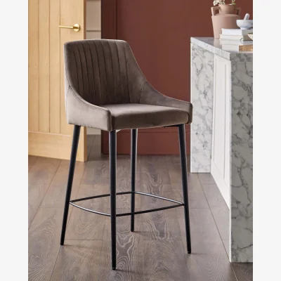 Danetti Blakely mocha velvet bar stool