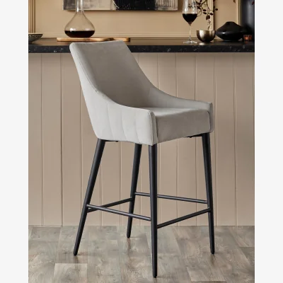 Danetti Juliana natural grey fabric bar stool
