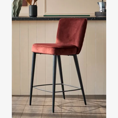 Danetti Serena toffee red velvet bar stool