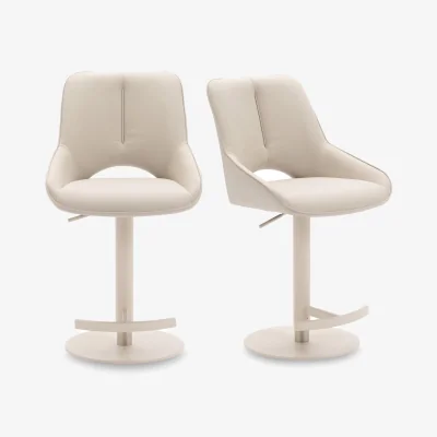Furniture Village Tino Pair of Faux Leather Swivel Bar Stools