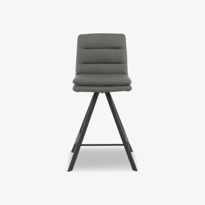 Furniture Village Bodahl - Njord Faux Leather Swivel Bar Stool - Grey