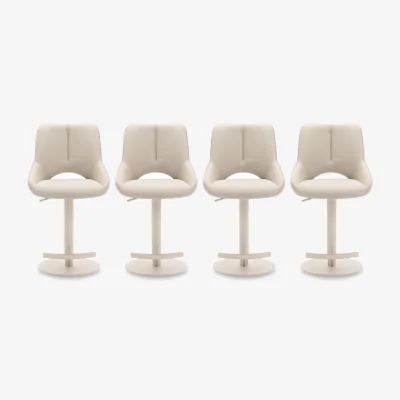 Furniture Village Tino Set of 4 Faux Leather Swivel Bar Stools