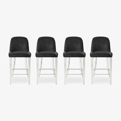 Furniture Village Gabana Set of 4 Velvet Bar Stools