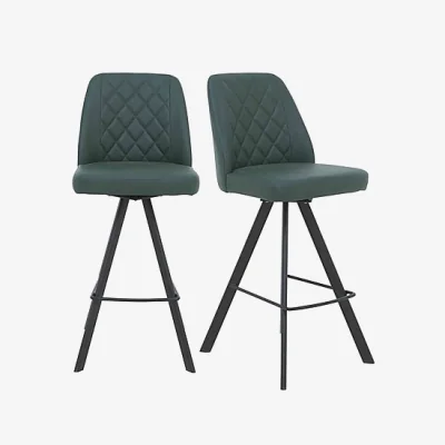 Furniture Village Mars Pair of Faux Leather Swivel Bar Stools
