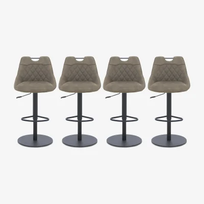 Furniture Village Warrior Set of 4 Swivel Bar Stools - Taupe