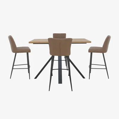 Furniture Village Earth Large Table and 4 Bar Stools