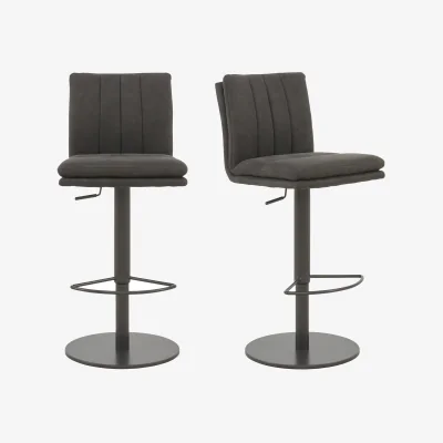 Furniture Village Moon Pair of Fabric Rise and Swivel Bar Stools