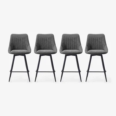 Furniture Village Crete Set of 4 Bar Stools - Dark Grey