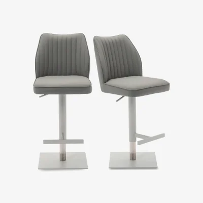 Furniture Village Fumo Pair of Faux Leather Swivel Bar Stools