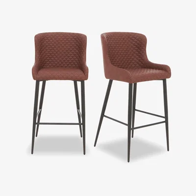 Furniture Village Hanoi Pair of Faux AN Leather Bar Stools