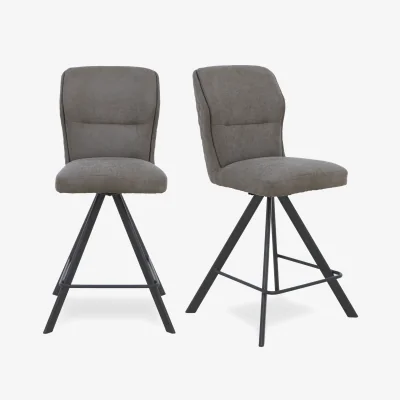 Furniture Village Bodahl - Terra Pair of Fabric Swivel Bar Stools
