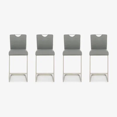 Furniture Village Bianco Set of 4 Bar Stools - Light Grey