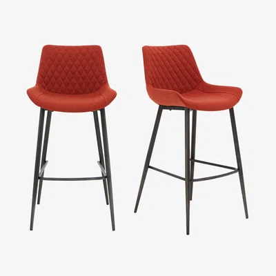 Furniture Village Rocket Pair of Bar Stools - Burnt Orange