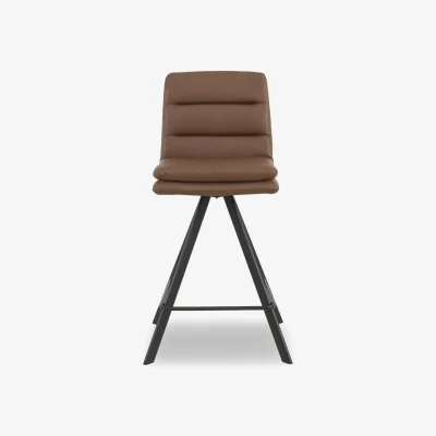 Furniture Village Bodahl - Njord Faux Leather Swivel Bar Stool - Tan