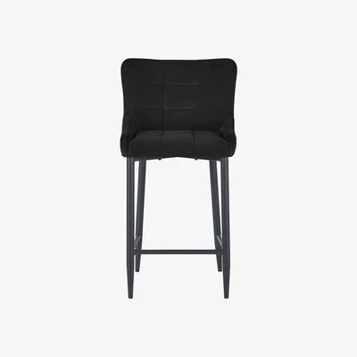 Furniture Village Kos Velvet Counter Stool - Black