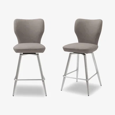 Furniture Village Elegante Pair of Bar Stools - Taupe