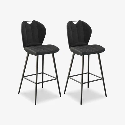 Furniture Village Raul Pair of Bar Stools - Anthracite