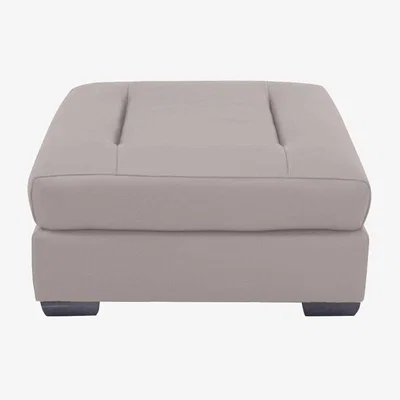 Furniture Village Xavier BV Leather Stool - Silver Grey