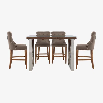 Furniture Village Chennai Table and 4 Bar Stools Dining Set