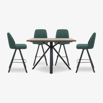 Furniture Village Jupiter Large Table with 4 Swivel Bar Stools
