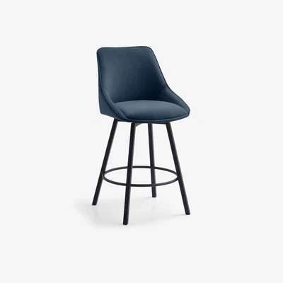 Furniture Village Veja Swivel Bar Stool - Blue