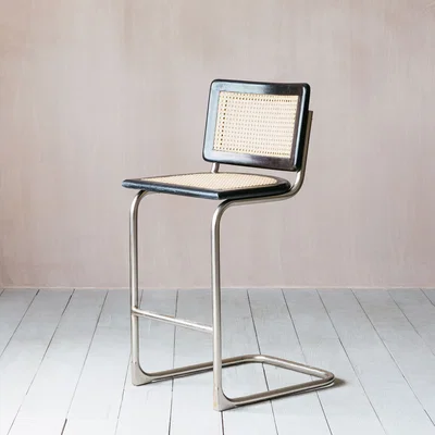 Graham & Green Black Mango Wood and Chrome Bar Stool
